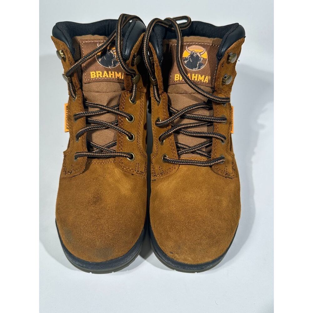 Brahma Diane II women’s steel toe work boots in brown leather. Womens Sz 8